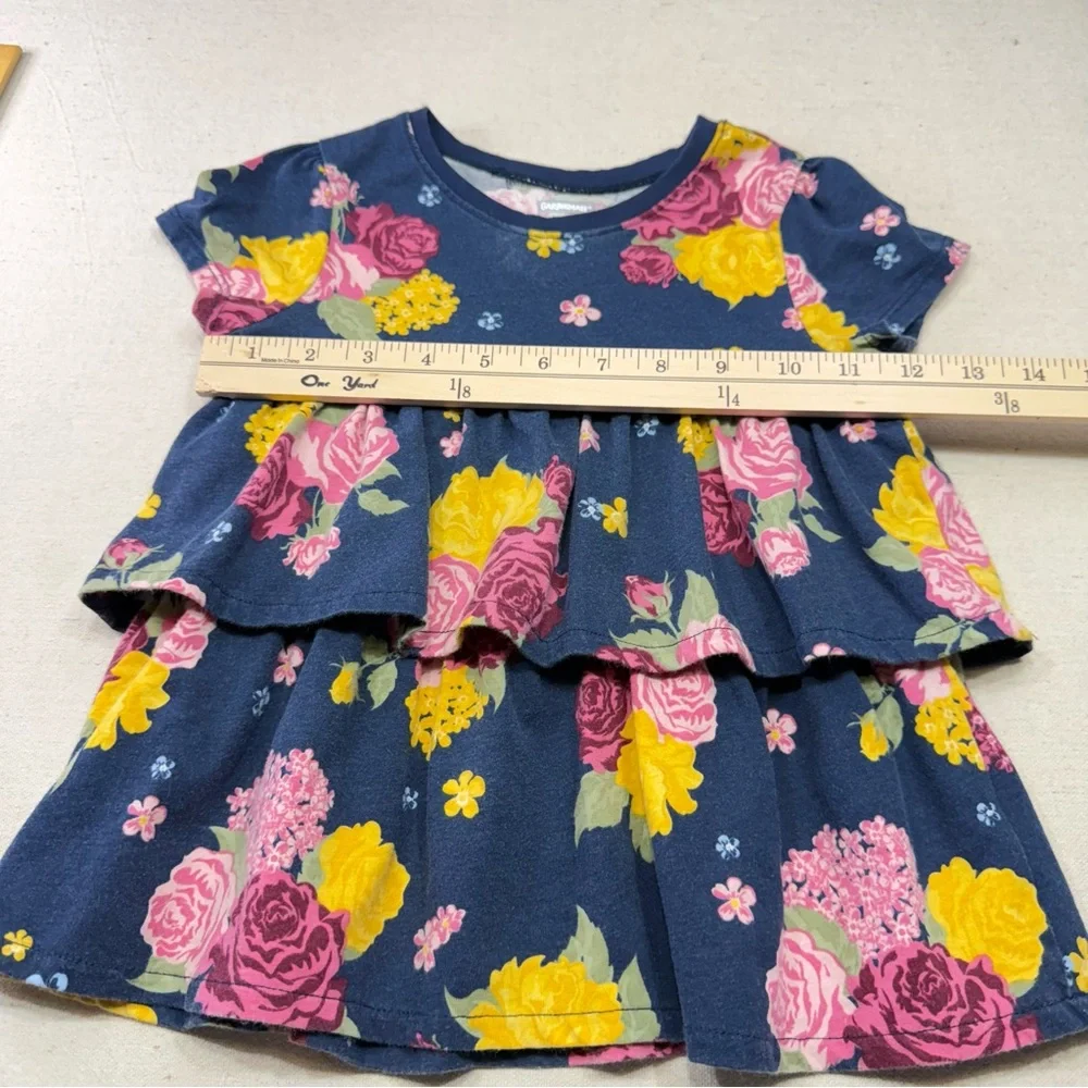 Garanimals Floral Girls Top - Blue with Pink and Yellow Flowers - Size 5T